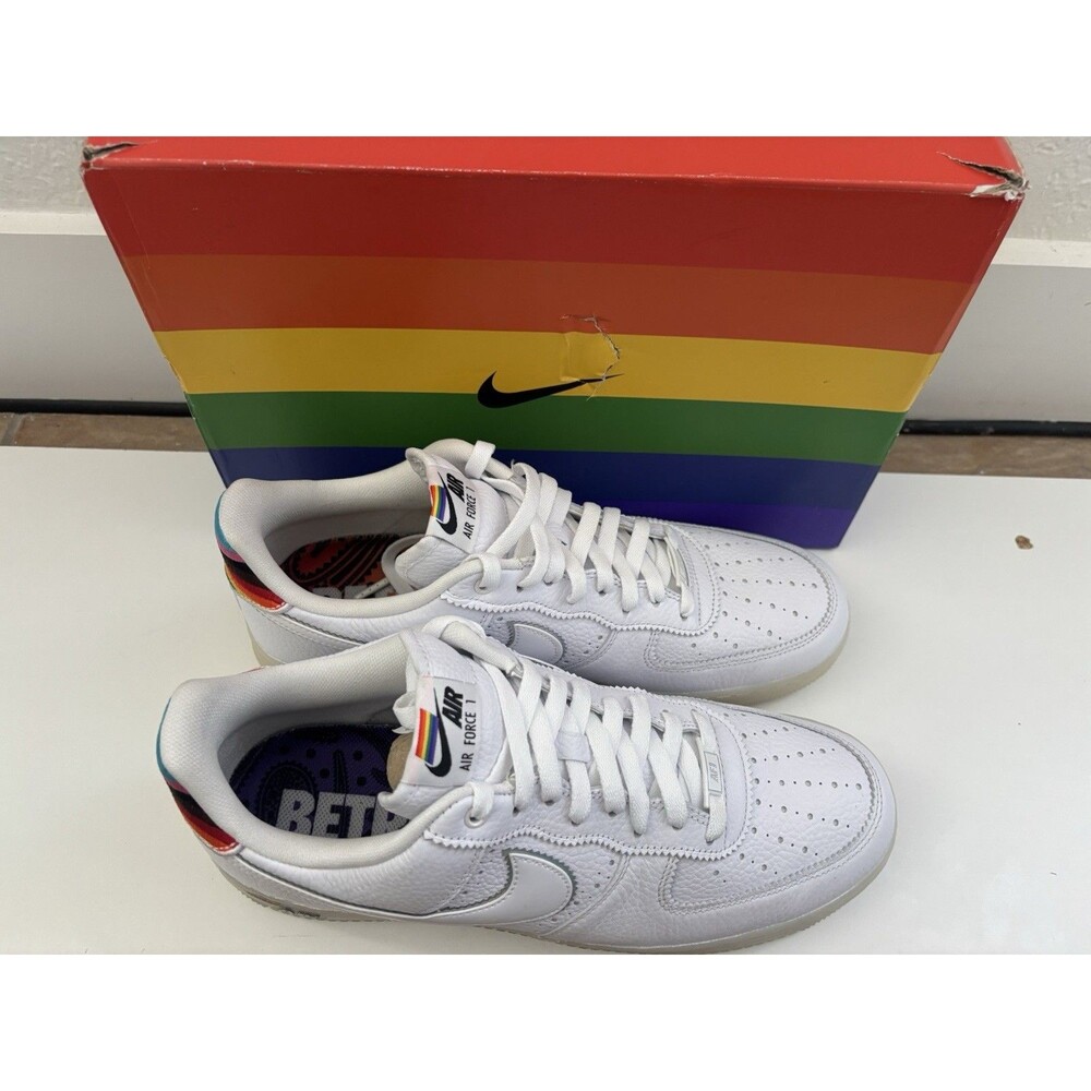 Nike Air Force 1 Low BeTrue Pride White Rainbow Men’s 12 Brand New